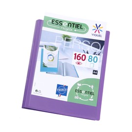 Viquel - A4 160 Pockets Display Book - Customisable Binding - Smooth Clear Pockets - Recycled Essential - Purple