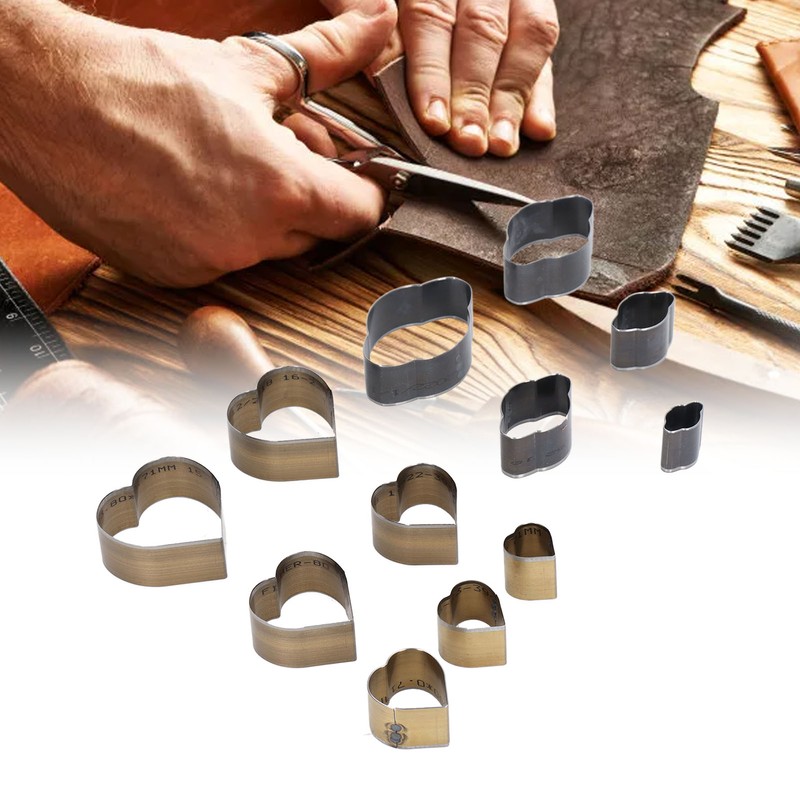 12 Pcs Leather Cutting Mold Heart Shape Exquisite High Carbon