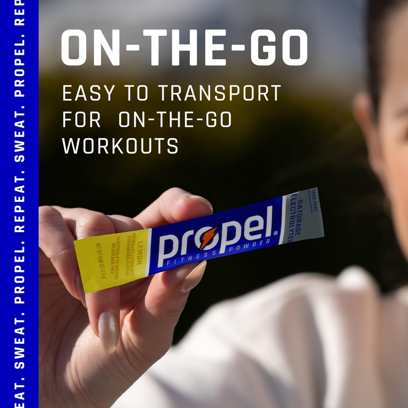 Propel Electrolyte Enhanced Water Drink Mix Powder Packets, Lemon, Zero