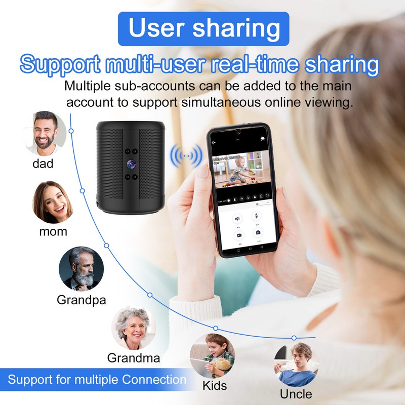 Stereo Speaker WiFi Camera 2K Night Vision 2 Way Talk