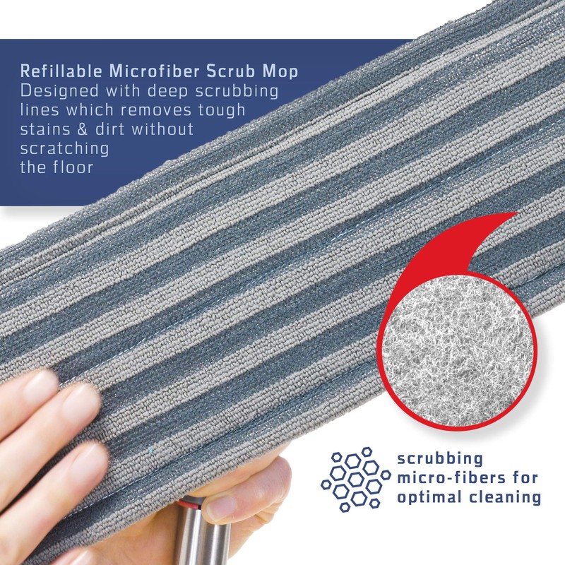 FAYINA Floor Mop Microfiber Cleaning System - Washable Scrubbing and