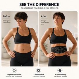 EMS Abdominal Toning Belt for Home Fitness – Portable Muscle Stimulation Trainer with 6 Workout Modes
