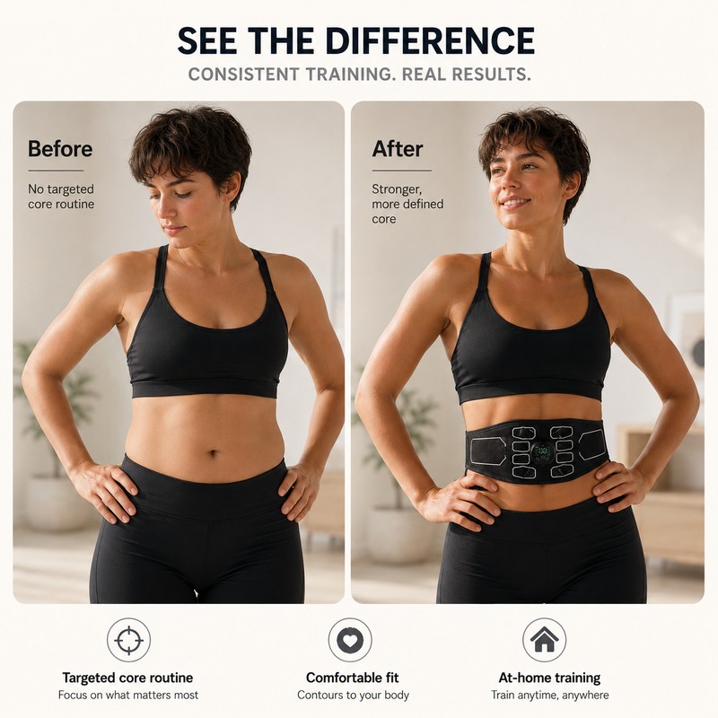 EMS Abdominal Toning Belt for Home Fitness – Portable Muscle