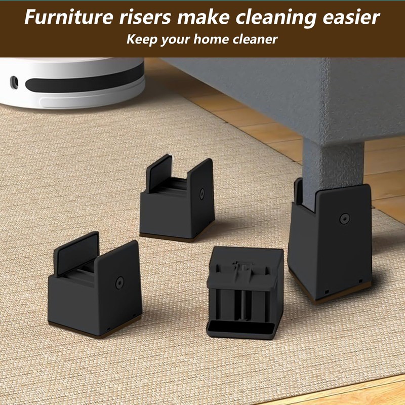 SciFiVisi Set of 4 Furniture Raisers, 10 cm, Adjustable Table