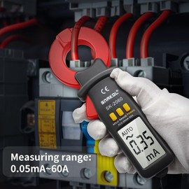 SNAKOL Digital AC Leakage Low Current Clamp Meter 0.01mA Resolution ACA MAX 60A 1999 Counts Auto Range Data Hold Ammeter Clampmeter Amperimetro Amperemetre Professional Micro Current Tester