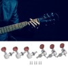 Tuner Pegs Tuning Machine Heads Button Silver Wooden Folk Guitar