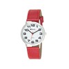 Ravel Women's Easy Read Watch with Big Numbers - Red/Silver