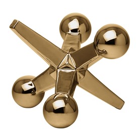 Torre & Tagus Large Ceramic Gold Jack Decor 9" Retro Decorative Ceramic Jack Sculpture for Home Decor, Handmade in Gold
