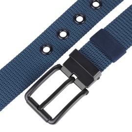 KYEYGWO Unisex Nylon Belt with Classic Pin Buckle, Adjustable Fabric Belt, Plain Denim Belt, Leisure Work Belt, Shortenable Belt for Men and Women, blue