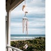 Coastal Pelican Windchime – Whitewashed Bamboo & Distressed White Wood