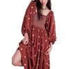 Willow Dance Women Casual Bohemian Floral Dress Square Neck Ruffle