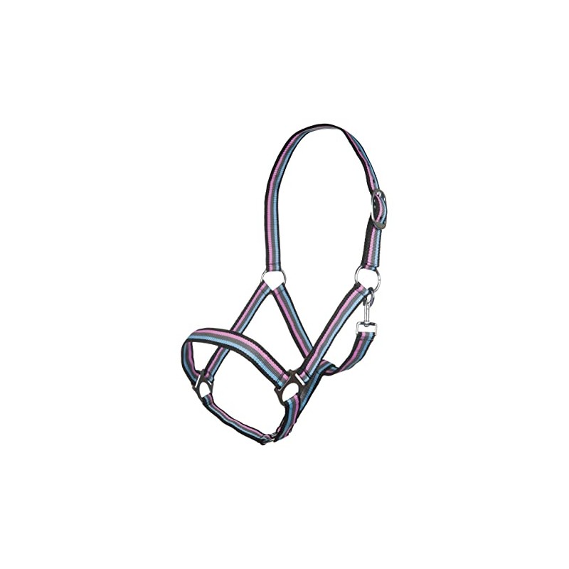 HKM Linz Headcollar 8519 Black/Grey/Pink/Blue Thoroughbred
