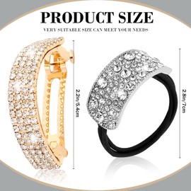 Oblihumoy Rhinestone Hair Ties for Women Rhinestone Hair Barrettes Fashion Hair Bands Sparkling Ponytail Holders Elegant Hair Accessories