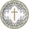 Unique 74855EU Eco-Friendly Paper Plates-23 cm-Fancy Gold Cross Religious Party-8