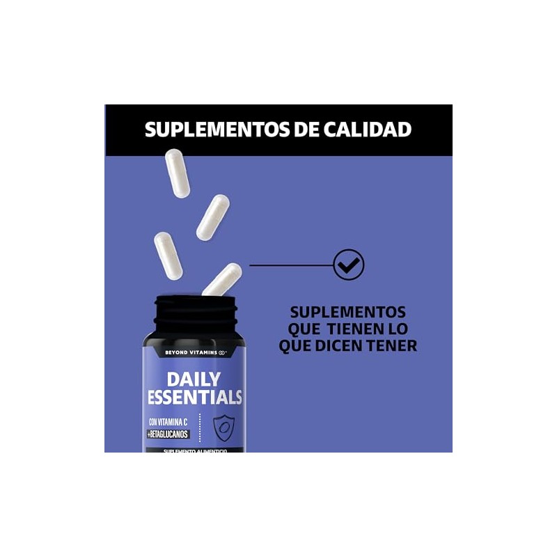 Beyond Vitamins Daily Essentials Vitamina Betaglucanos Raíz Jengibre Ajo Orégano