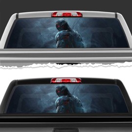 VSDecals Cyborg Robot Red Eyes Perforated Film Car Accessories Truck Window Wrap Car Truck Decal Car Idea SUV Decal for Truck N395 FRST (14Wx53L)