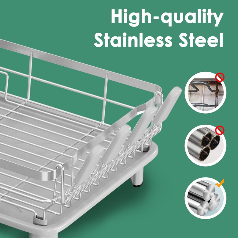 MOUKABAL Dish Drying Rack - Stainless Steel Dish Rack, Dish