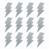 SaktopDeco 12 PCS Silvery Glitter Lightning Iron On Patches Embroidered