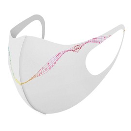 Smakore 013950 Design Mask, Set of 2, Polyester, Washable, Cloth Mask, Unisex, Music Notes, Rainbow