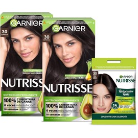 Kit Garnier Nutrisse Coloración Tono 30 Espresso + Retocador de Raíz 3.0, Tinte Permanente con 3 Aceites Nutritivos, 100% Cobertura de Canas y Resultado Impecable en 15 Minutos