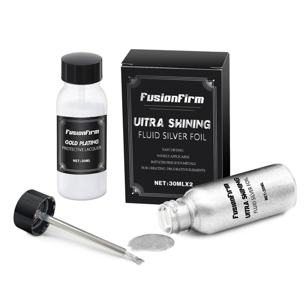 Liquid Silver Leaf Paint Kit - Alcohol-Based Quick Dry Ultra