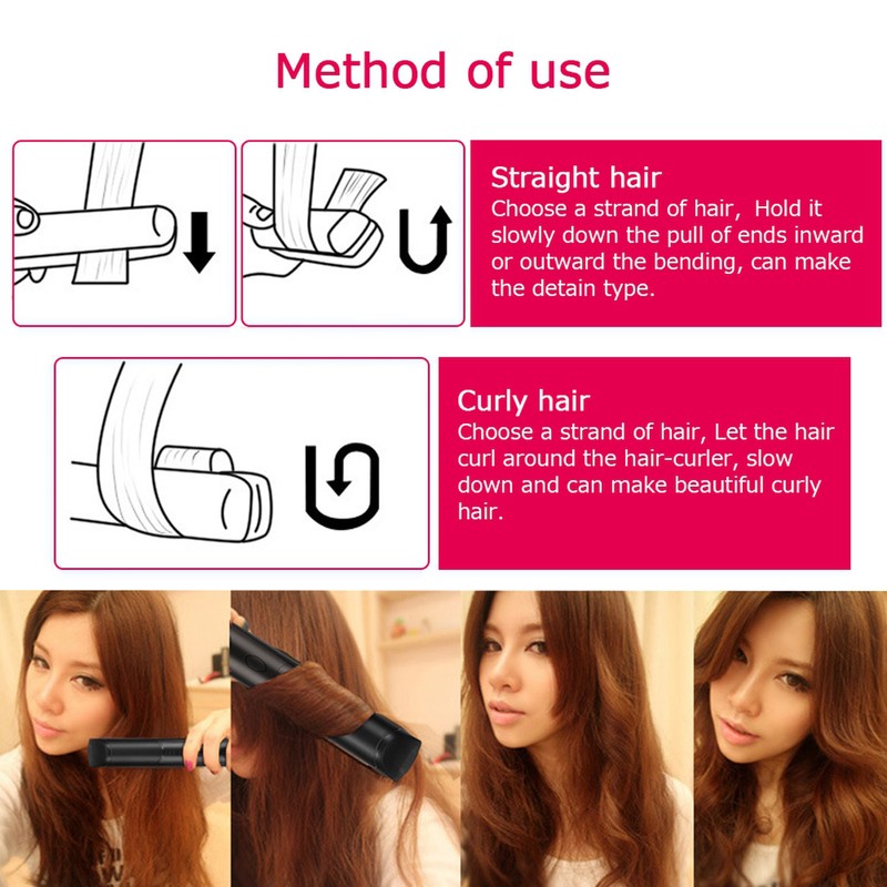 Mini Rechargeable Cordless Hair Curler & Straightener Hair Ironing Device
