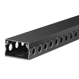 ZhiYo Cable Raceway 78in(2xL39in), Server Rack Cable Management Under Desk Cord Organizer, Electrical Safe PVC Cable Channel Open Slot Wire Raceway for Network/PC/TVs, Wire Duct W1.6 x H1in Black