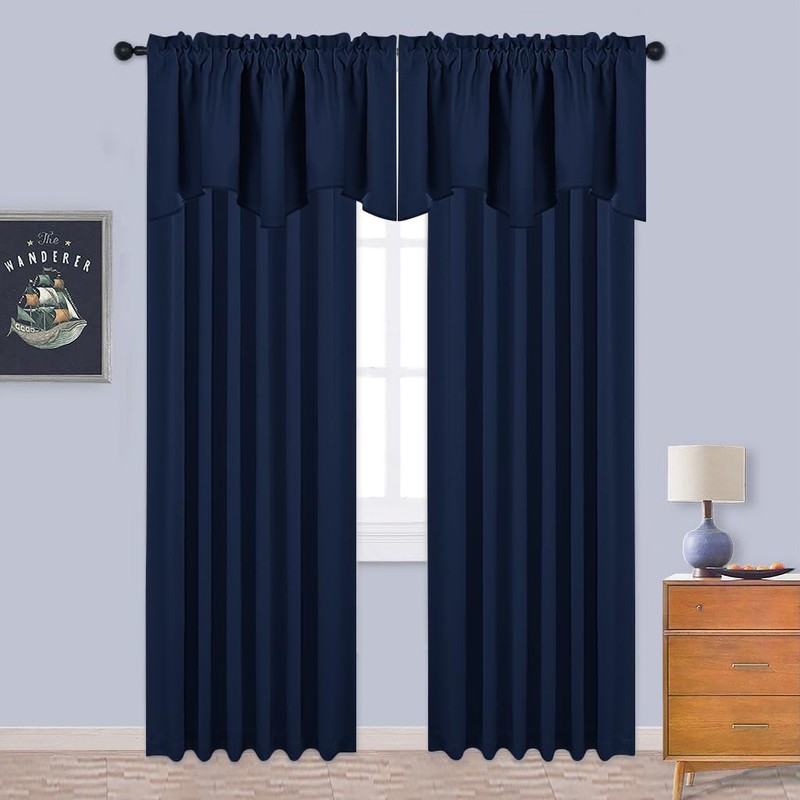 NICETOWN Scalloped Valance Curtain for Bedroom - Thermal Insulated Light