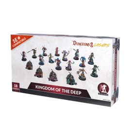 Dungeons & Lasers Kingdom of The Deep DND Miniaturen Set - 18 Modelle mit malerischen Basen - 5E kompatibel - Malen und Zusammenbau erforderlich - ab 14 Jahren