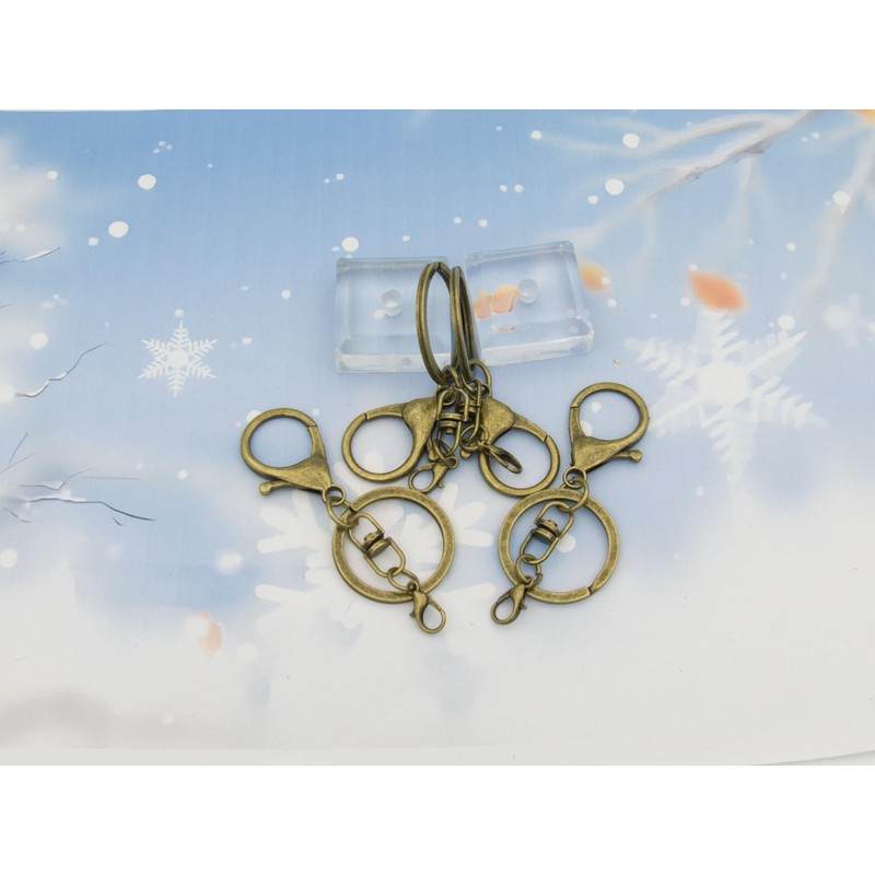 20sets Lobster Claw Clasps Hook with Flat Split Keychain Ring