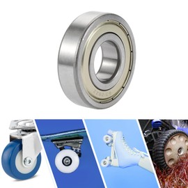 X AUTOHAUX 63/28ZZ Deep Groove Ball Bearings P6 28x68x18mm Lubricated Bearings Double Metal Seal Silver Tone Scooter Skateboard Wheel