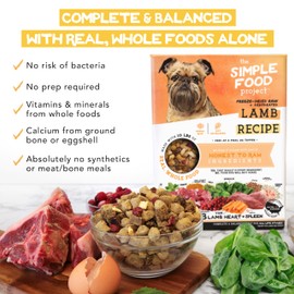 Simple Food Project - Lamb Recipe - Freeze Dried Raw Food for Dogs - 24oz
