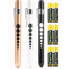 MEUUT 3 Pack Pen Lights for Nurses with 6 Batteries – Medical Penlights Nurse Accessories for Work, Perfect Nursing Student Essentials Medical Supplies for Nurses Doctors EMT Trauma