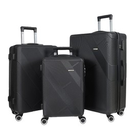 MIAZIB PC Luggage Suitcase Carry on Luggage Sets with 4 Spinner Wheels Tourister Hard Luggage Set (Black)