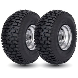 15x6.00-6 Lawn Mower Tire and Wheel Front Tire Compatible with John Deere Craftsman Husqvarna Riding Mowers Lawn Tractors