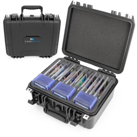 CASEMATIX Graded Card Storage Box With 15 Card Holders To Separate SGC BGS PSA Sports Trading Cards and Top loader Card Storage Case, Waterproof Graded Card Case For Slabs and Toploaders