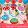60Pcs Hibiscus Party Paper Plates 9" Disposable Heavy Duty Hawaiian