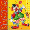 Papstar 82448 Napkins, 3-Ply, 1/4 Fold, 33 cm x 33 cm, Clown, Papstar