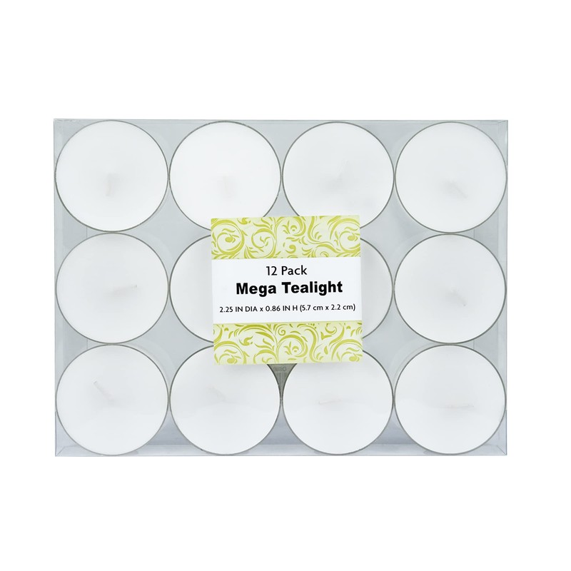 Mega Oversized White Tealights (12pc/Box)