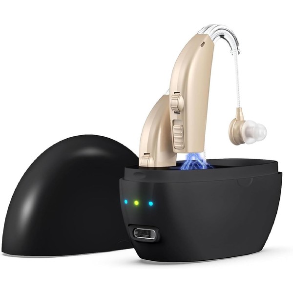 MFDXWCV 集音器 音量調節可 高齢者集音器充電式 集音器イヤホン 高音質 簡単操作 敬老の日/母の日/父の日/プレゼント ブラック
