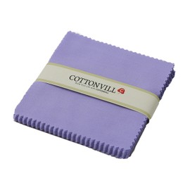 COTTONVILL 20COUNT Cotton Solid Quilting Fabric (5inch square, 25-Pastel Lilac)
