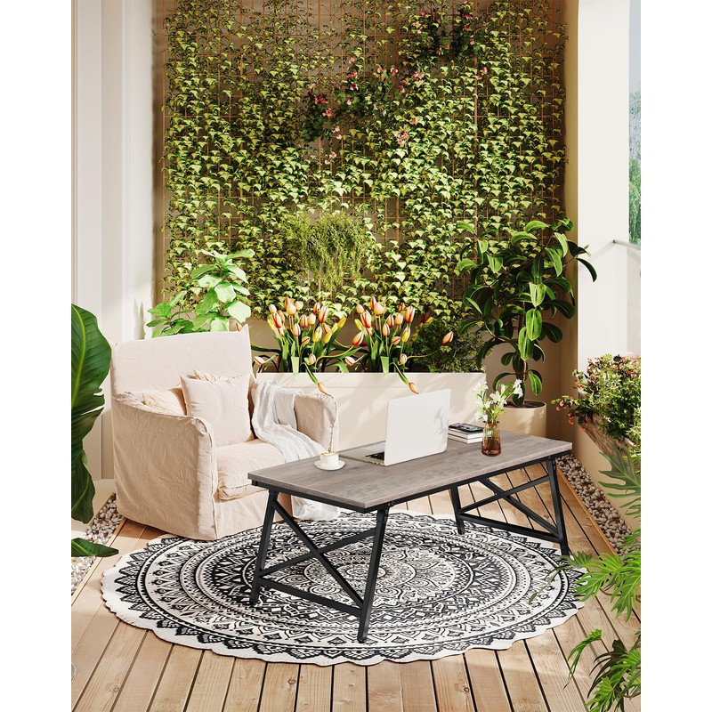 CHOEZON 41.3" Folding Coffee Table with Safety Buckles, Low Coffee