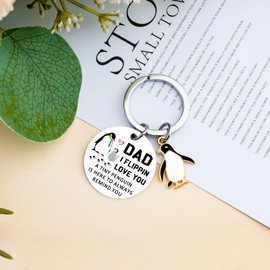 FAFQBING Fathers Day Gift Fathers Gift for Dad from Daughter Son Best Penguin Daddy Keychain Cute Penguin Gift Cool Stuff for Dads Birthday Gift Ideas