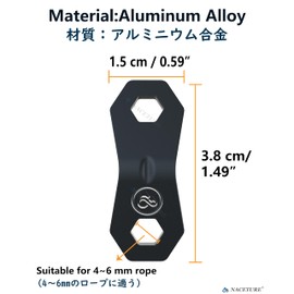 NACETURE Aluminum Alloy Rope Tensioner Camping Tent Guyline Cord Adjuster Camping of Gear for Camping, Hiking, Backpacking Ultralight Tent Stakes Guy Lines Tensioner Tent Cord (Double Black 20 Pack)