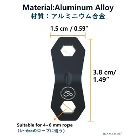NACETURE Aluminum Alloy Rope Tensioner Camping Tent Guyline Cord Adjuster Camping of Gear for Camping, Hiking, Backpacking Ultralight Tent Stakes Guy Lines Tensioner Tent Cord (Double Black 20 Pack)