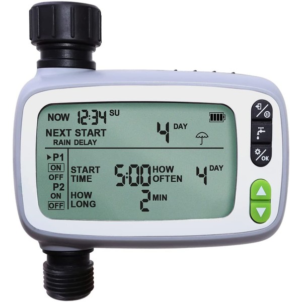 Yardeen Water Timer with 2 Individual Programmable Garden Outdoor Hose