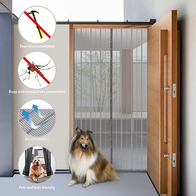Sekey Magnet Fly Screen Door Curtain for Wood, Iron, Aluminium