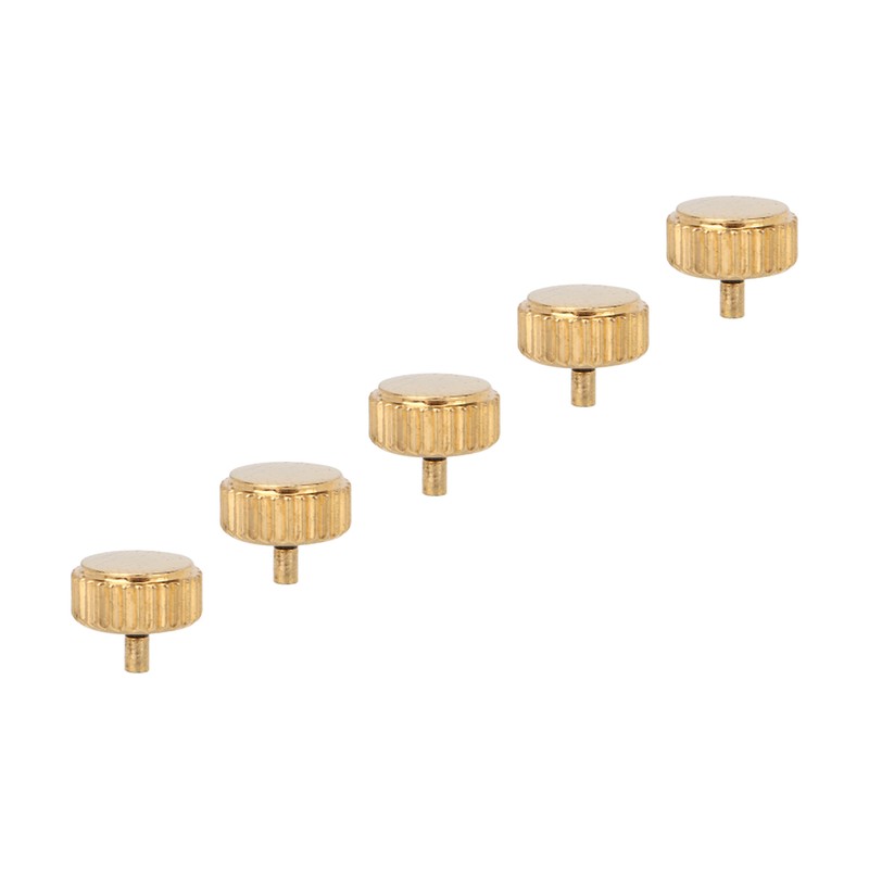 5 Pcs Professional Watch Crown Parts Gold Steel Wrist Watch