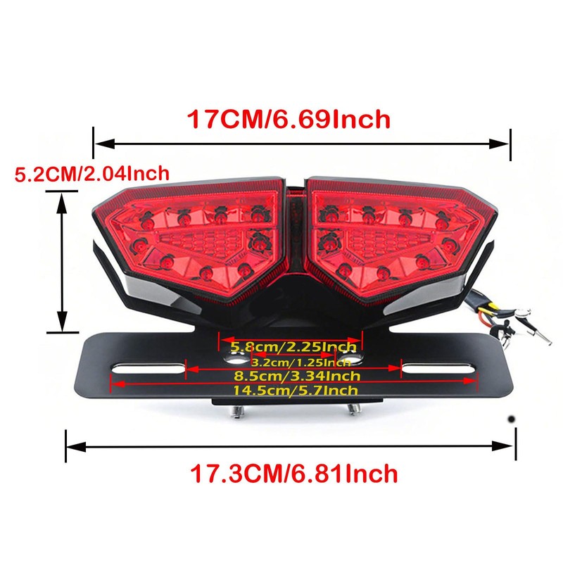 Anki HappiGo Red Motorcycle Tail Light with License Plate Bracket