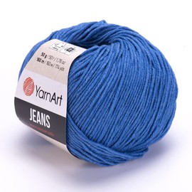 YarnArt Jeans Yarn, Cotton Yarn, Amigurumi Baby Yarn, Wool, 50 g, Yarn Art 160 m/50 g, Colour Blue 16
